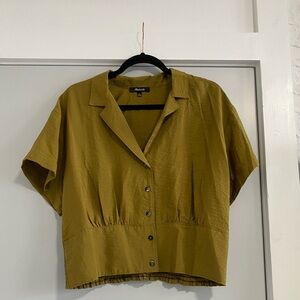NWOT MADEWELL BUTTON DOWN CROP TOP